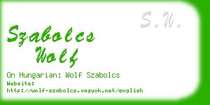 szabolcs wolf business card